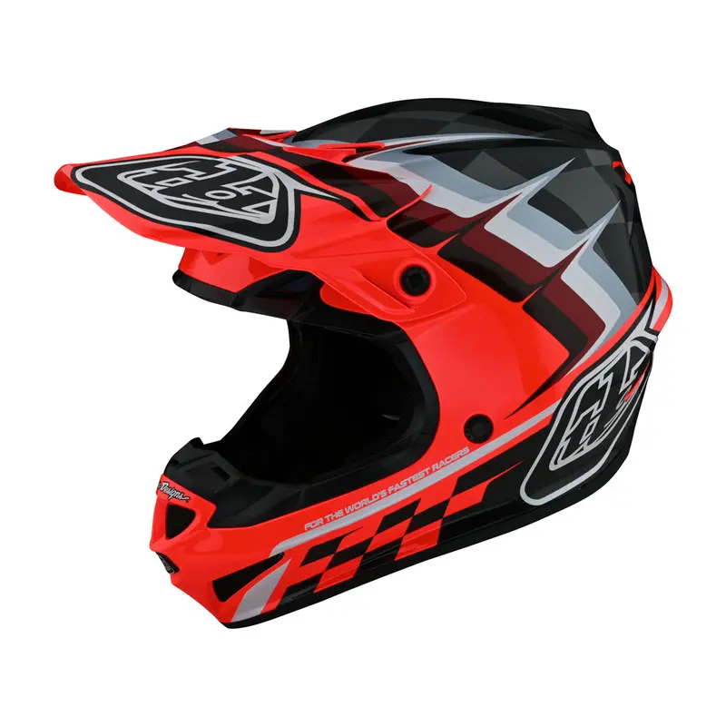 Tld - Se4 Poly Warped Black/Glo Red Helmet 1