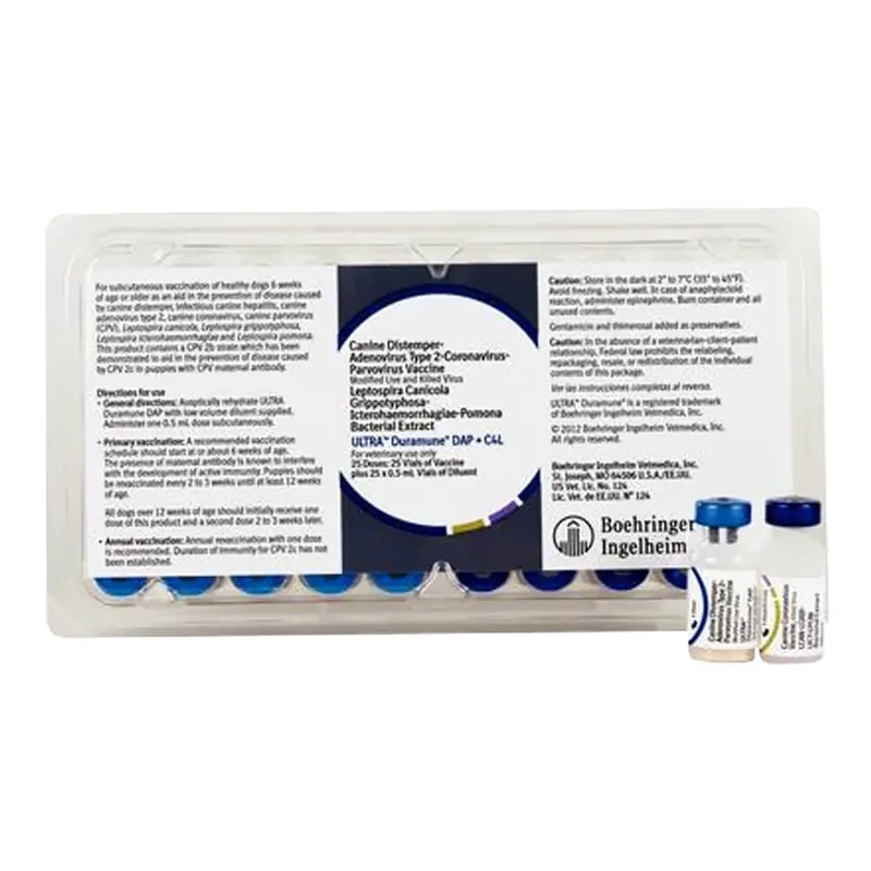 Trucan Ultra Dap+Cl4 / Ultra Duramune Dap+C/4L Vaccine For Dogs (25 X 0.5Ml) 1