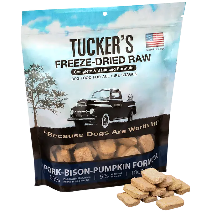 Tucker's Freeze Dried Pork Bison Pumpkin Dog Food 1