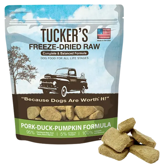 Tucker's Freeze Dried Pork-Duck-Pumpkin Dog Food 1