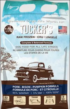 Tucker's Pork, Bison, Pumpkin Frozen Dog Food (6 Lb) 1
