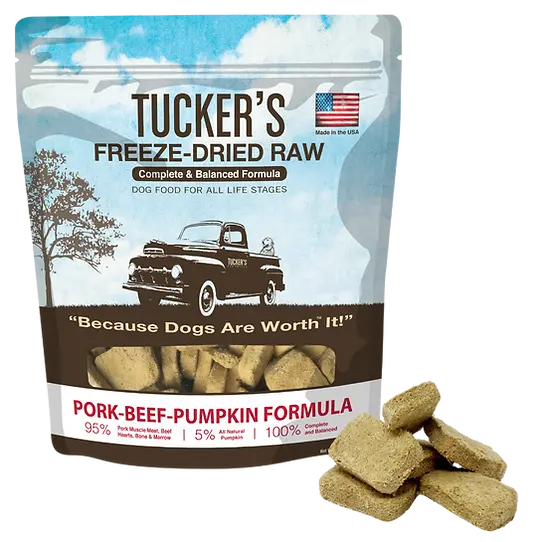 Tucker's Raw Frozen Freeze Dried Raw Pork-Beef-Pumpkin Formula Dog Food 1