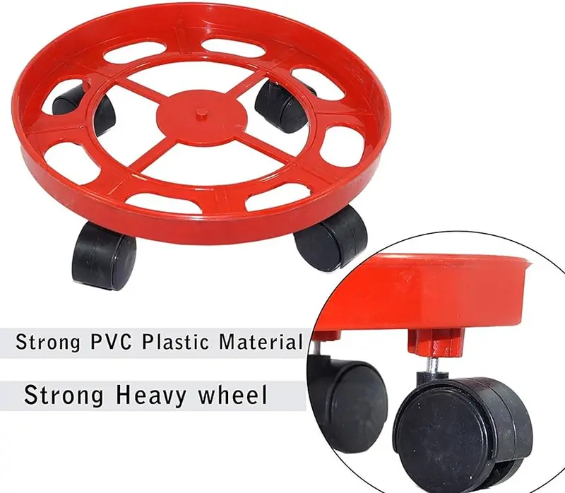 [Type 2] Gas Cylinder Plastic Trolley Stand With Caster Chair Wheels 1