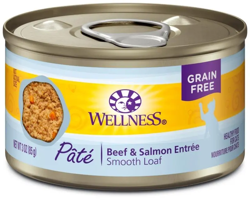 Wellness Complete Health Grain Free Natural Beef And Salmon Recipe Canned Cat Food 1