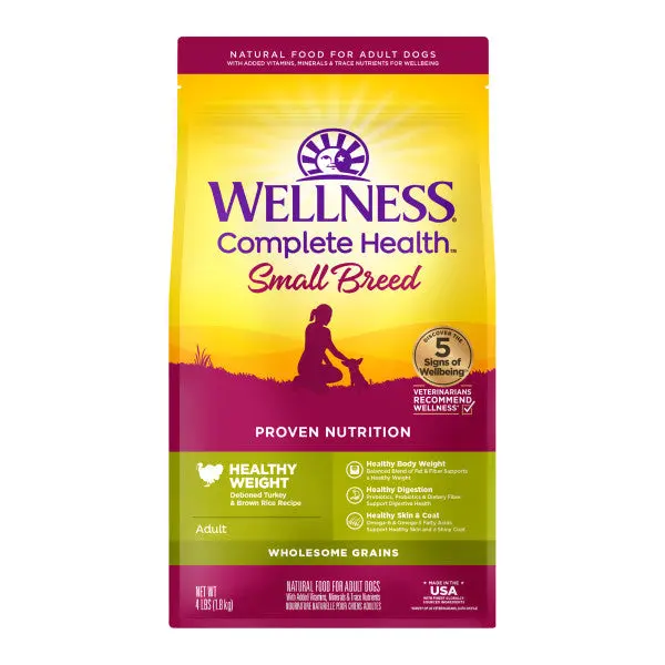 Wellness Complete Health Natural Small Breed Healthy Weight Turkey And Brown Rice Recipe Dry Dog Food 1