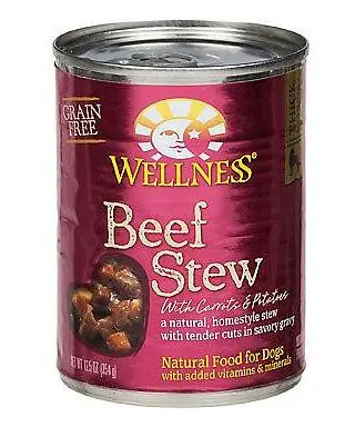Wellness Grain Free Natural Beef Stew With Carrots & Potato Wet Canned Dog Food 1