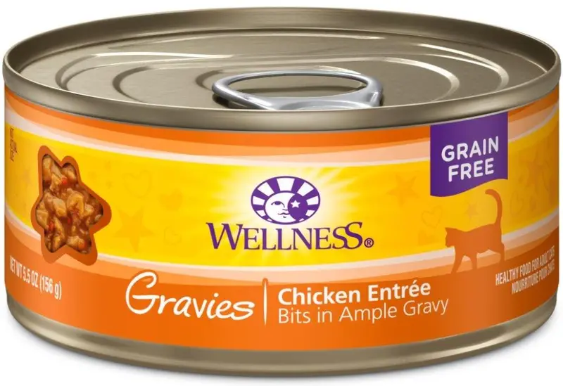 Wellness Natural Grain Free Gravies Chicken Dinner Canned Cat Food 1