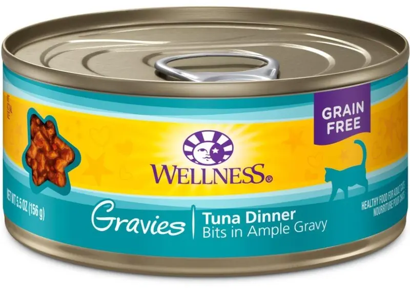 Wellness Natural Grain Free Gravies Tuna Dinner Canned Cat Food 1