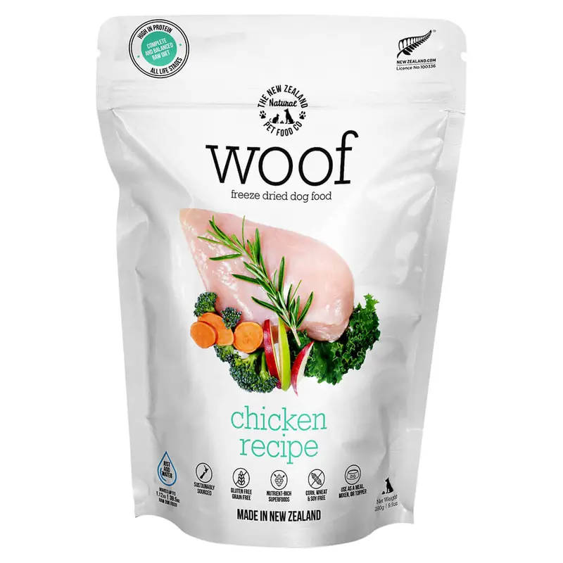 Woof Chicken Freeze Dried Gluten & Grain Free Dry Dog Food, 9.9 Oz 1
