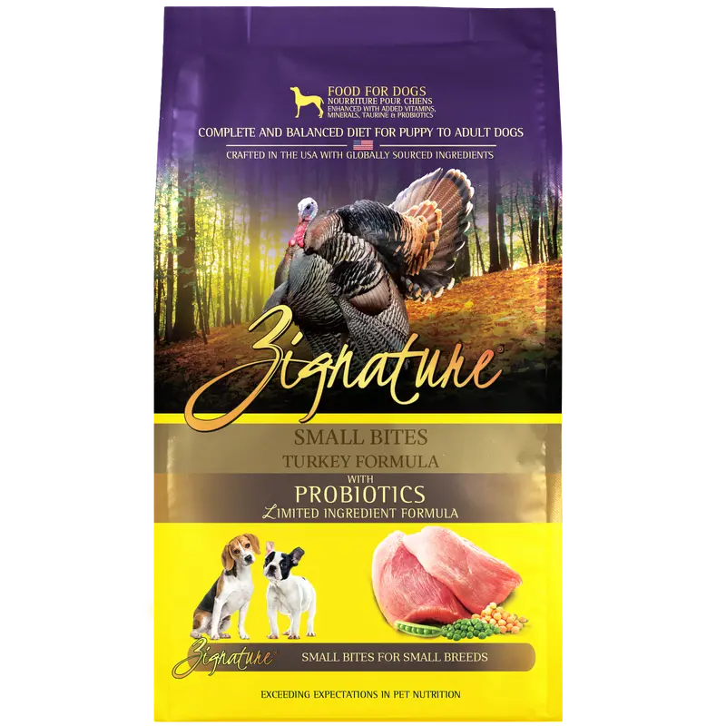 Zignature Small Bites Turkey Formula Dry Dog Food 1
